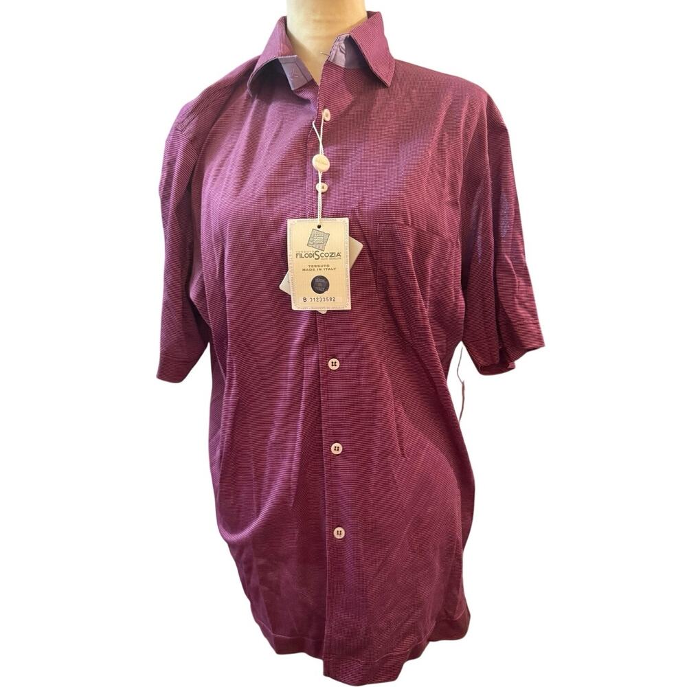 Gran Sasso Made in Italy Filodiscozia Polo Shirt NWT Purple Short Sleeve Luxury